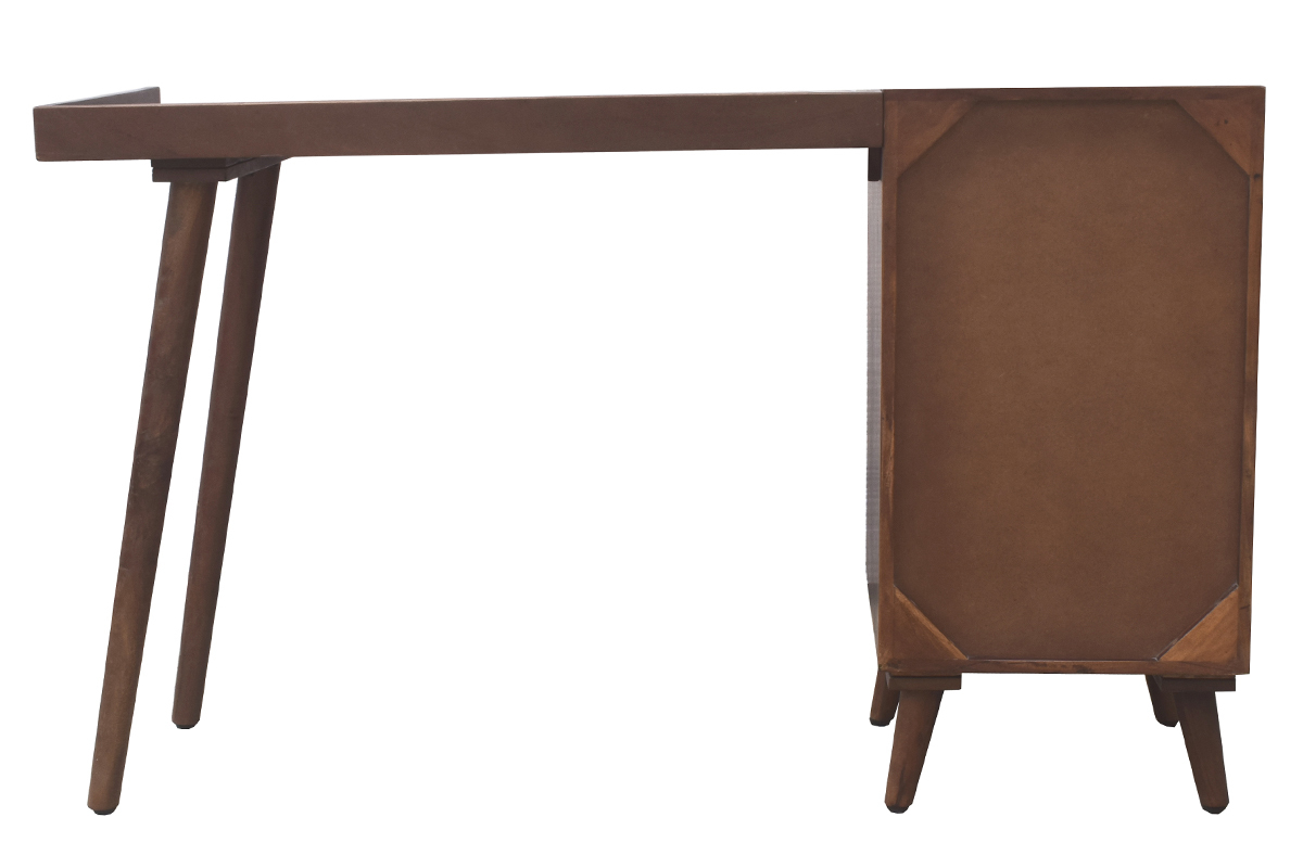 Escritorio vintage con compartimento de almacenaje de madera de acacia maciza 130cm ROBY