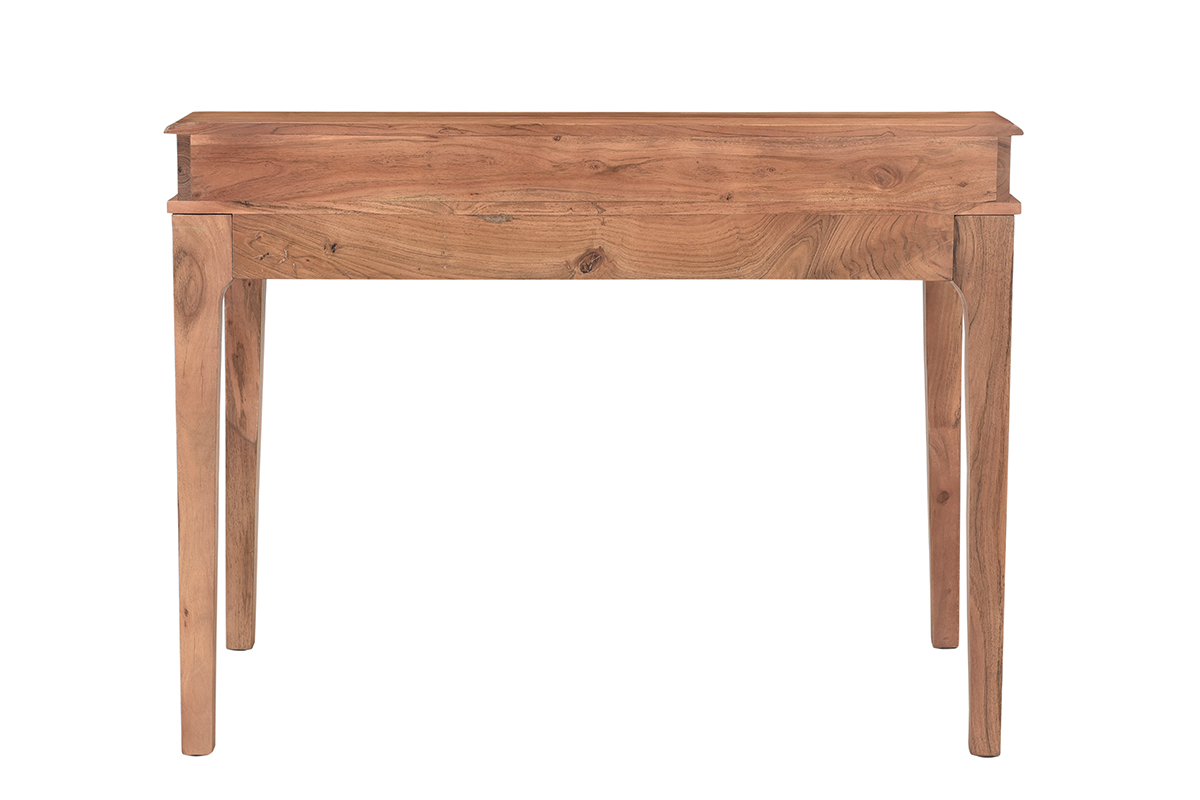 Escritorio vintage de acacia maciza con compartimento y cajones 115cm GARY