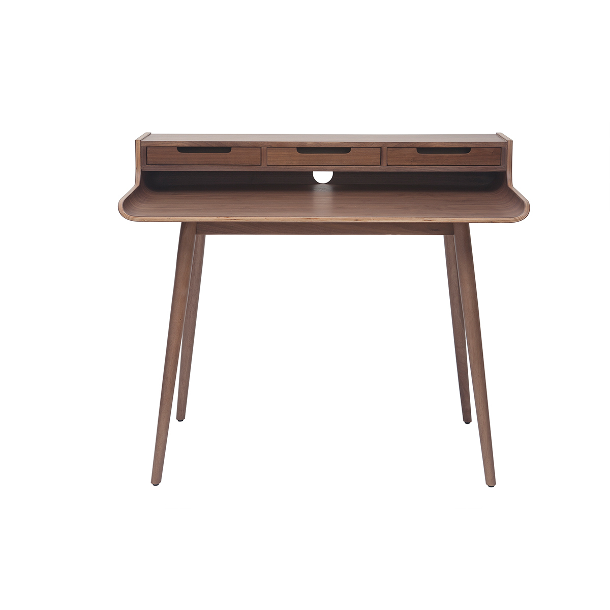 Escritorio vintage nogal 3 cajones L110 cm OPUS