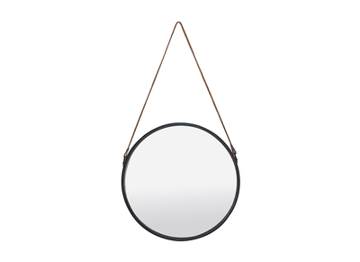 Espejo redondo moderno metal negro 40cm KARL