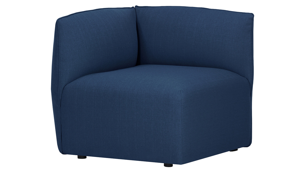 Esquina de sof moderno tejido azul oscuro MODULO