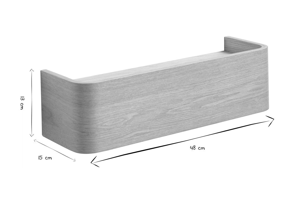 Estante de pared acabado en madera de fresno L48 cm HOPE