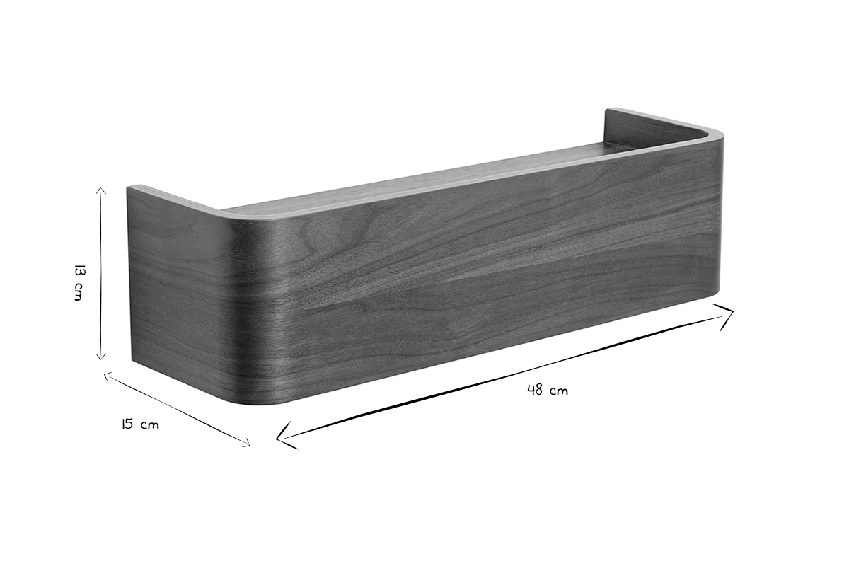 Estante de pared madera oscura nogal L48 cm HOPE