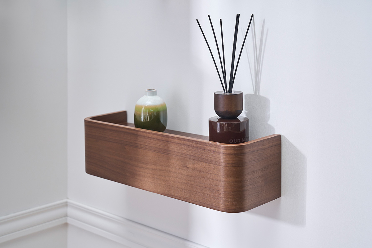 Estante de pared madera oscura nogal L48 cm HOPE