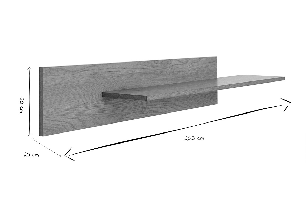 Estante mural de acabado de madera clara de roble L120 cm CIME