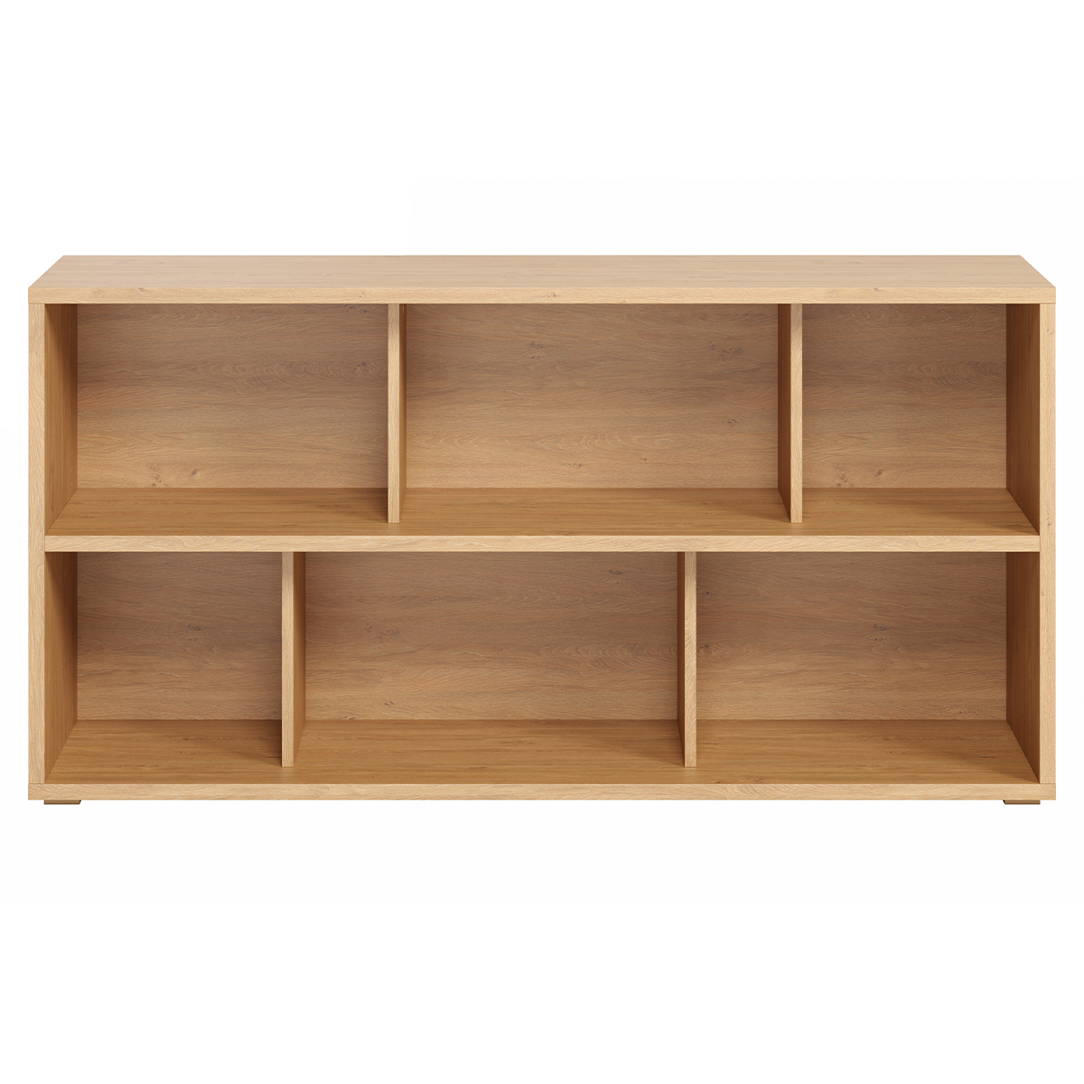 Estantería baja acabado de madera clara de roble 140 cm EPURE