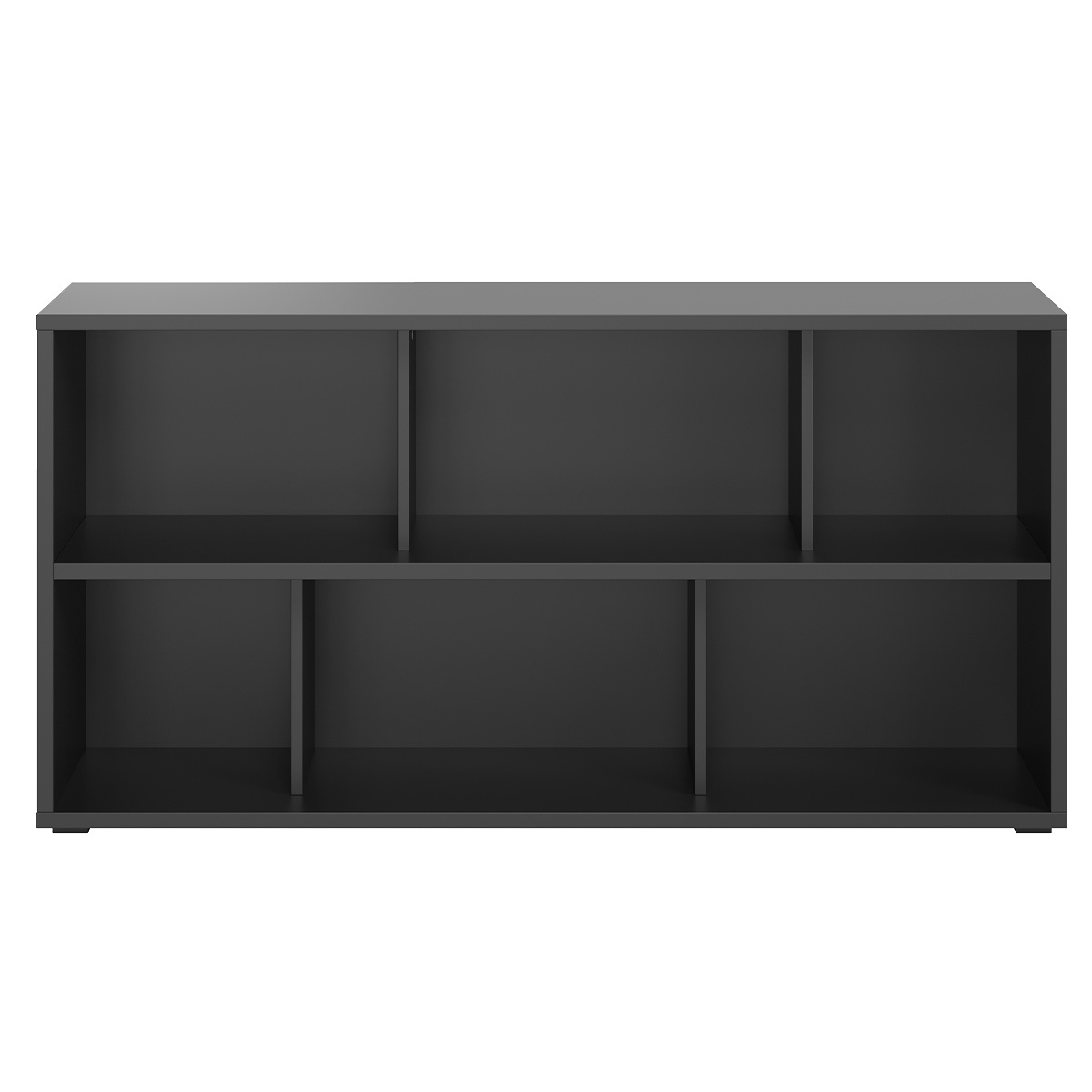Estantería baja acabado de madera negra 140 cm EPURE