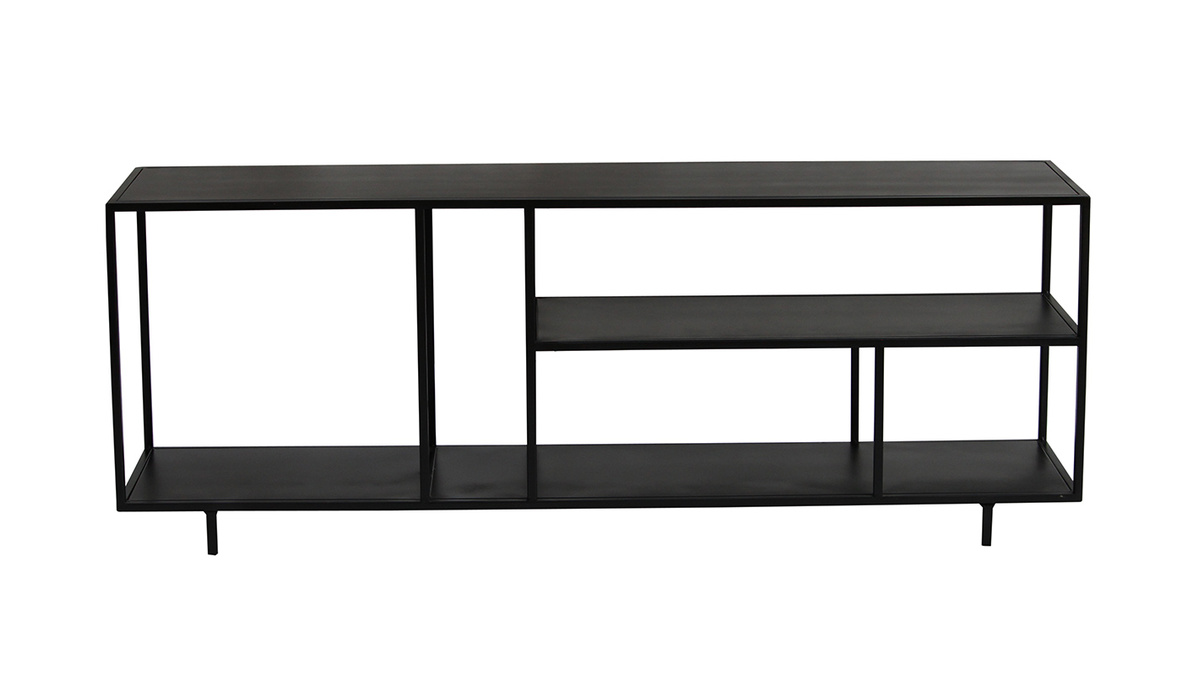 Estantera baja moderna en metal negro L160 cm KARL