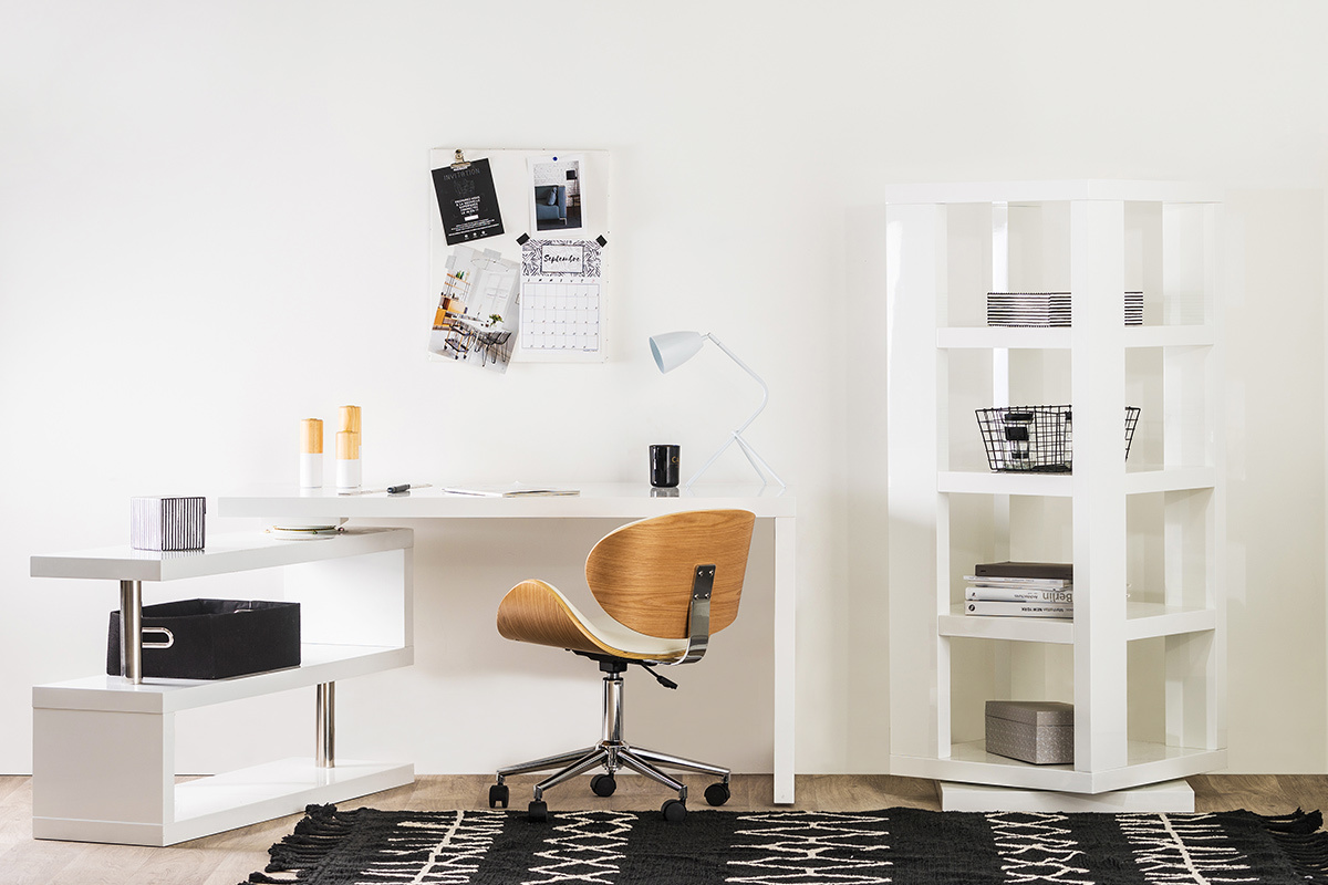 Estanter�a biblioteca giratoria dise�o lacado blanco MAX