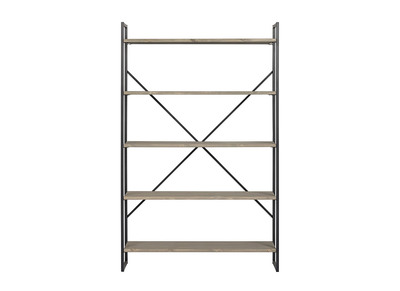 Estanter&iacute;a biblioteca industrial metal y pino CROSS