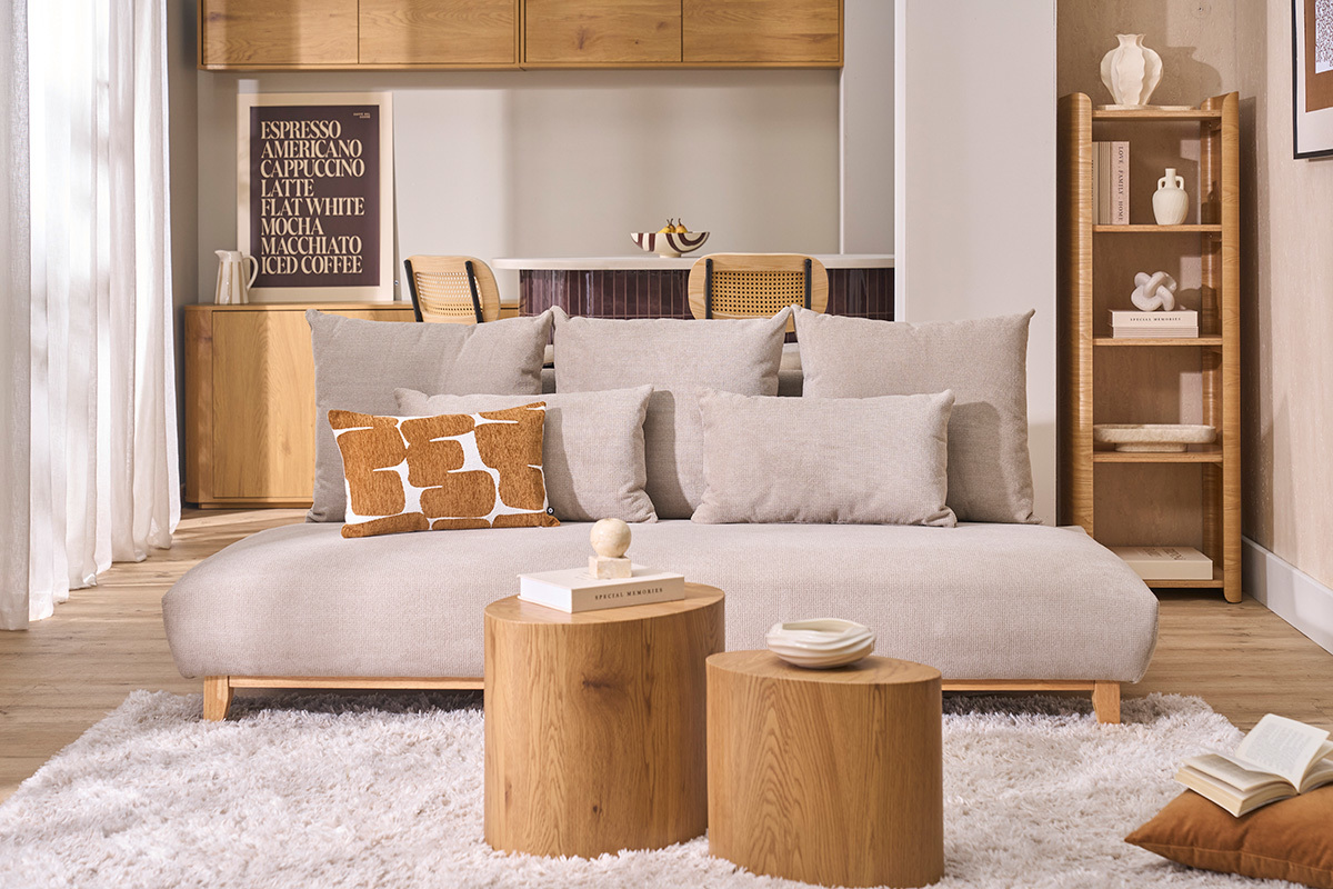 Estanter�a de madera clara fresno L46 cm NAHIA