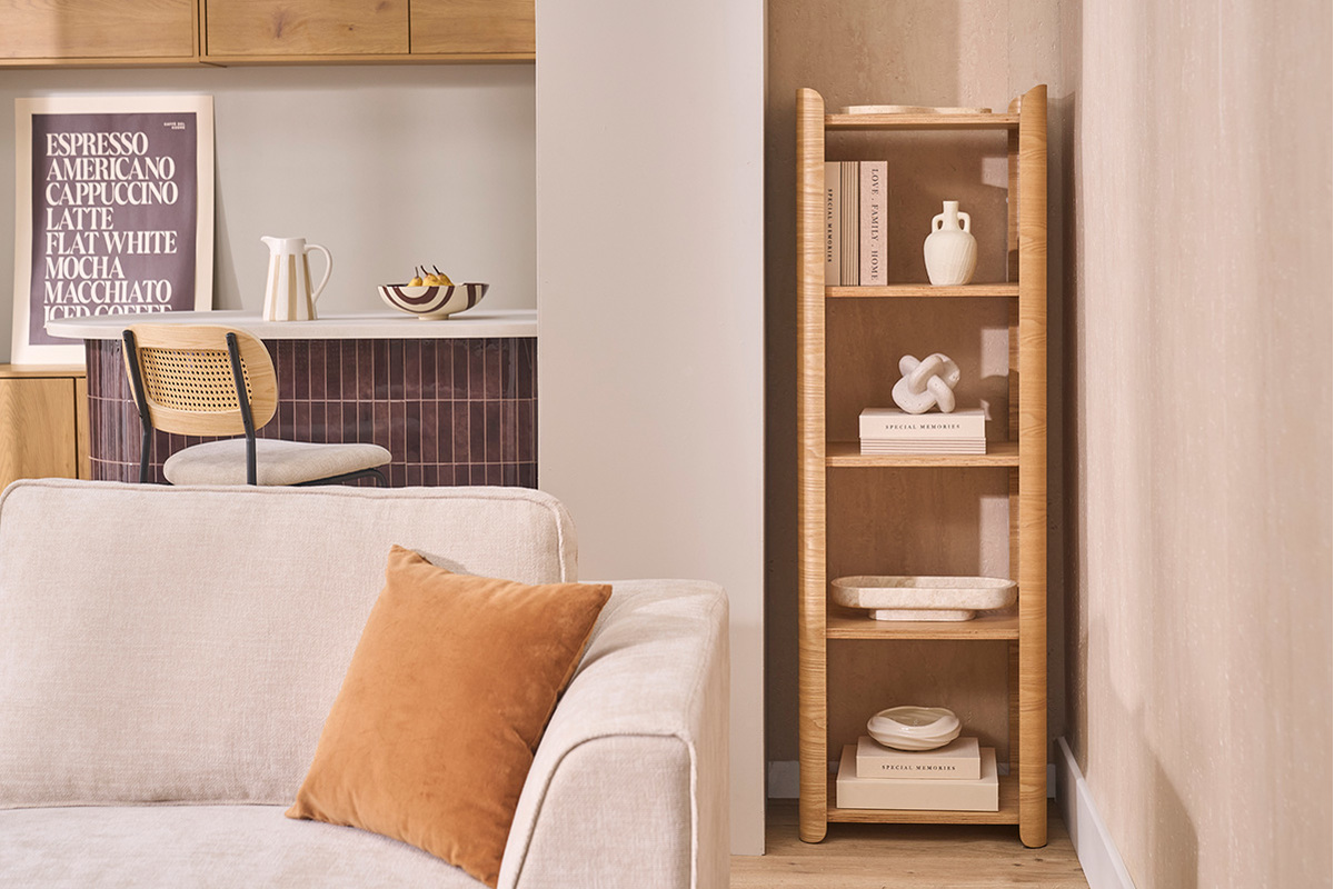 Estanter�a de madera clara fresno L46 cm NAHIA