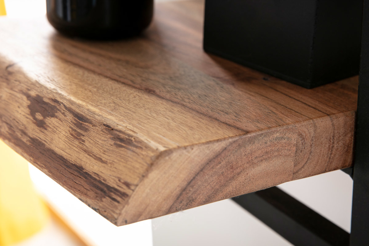 Estantera de pared en madera maciza y metal negro vertical ERNEST