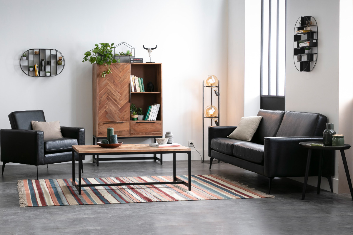 Estantera de pared en metal negro OXO