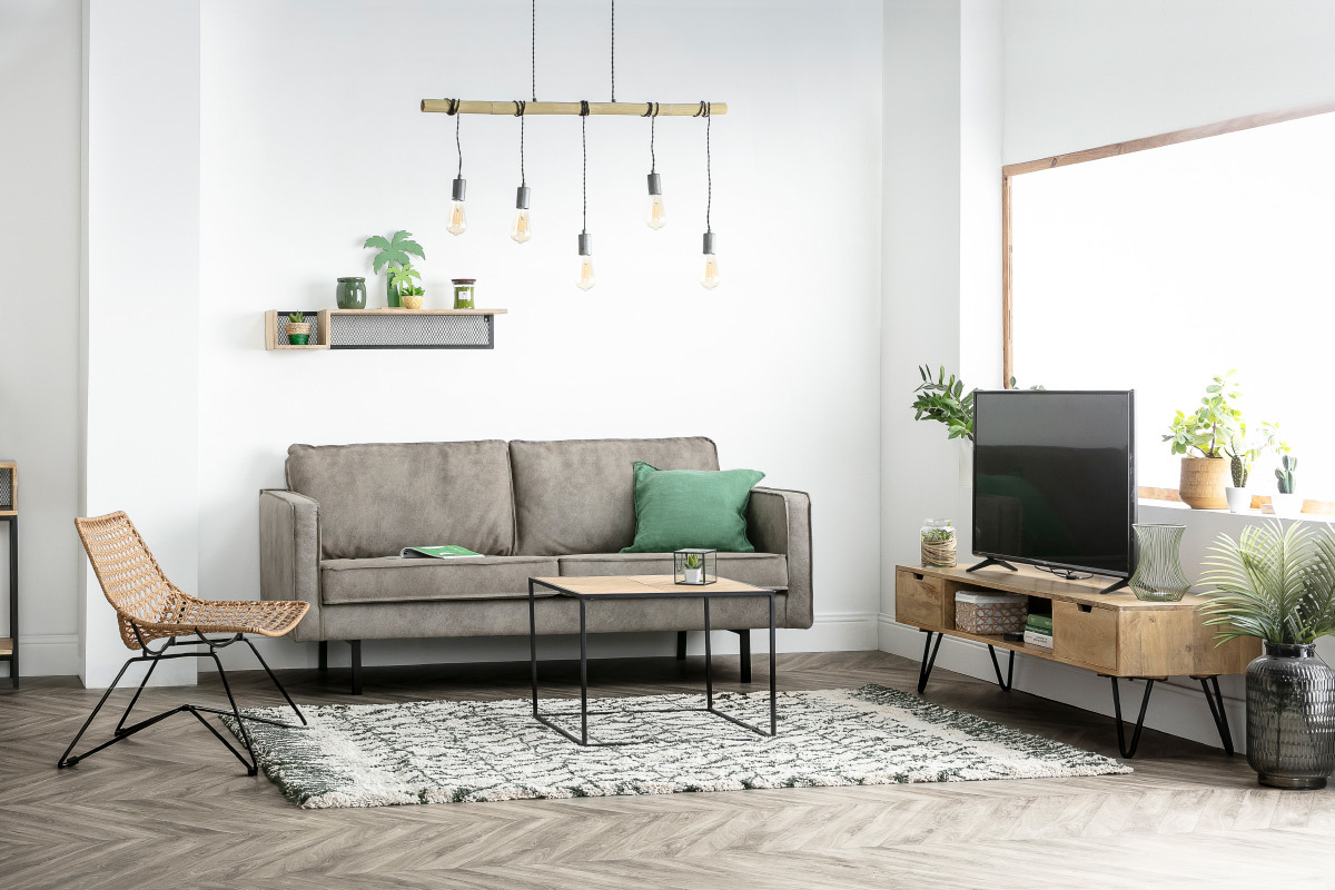 Estantera de pared industrial mango y metal 90 cm RACK