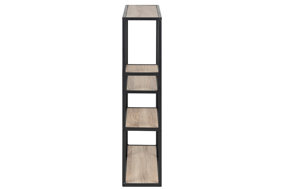 Estantera de pared industrial metal y madera TRESCA