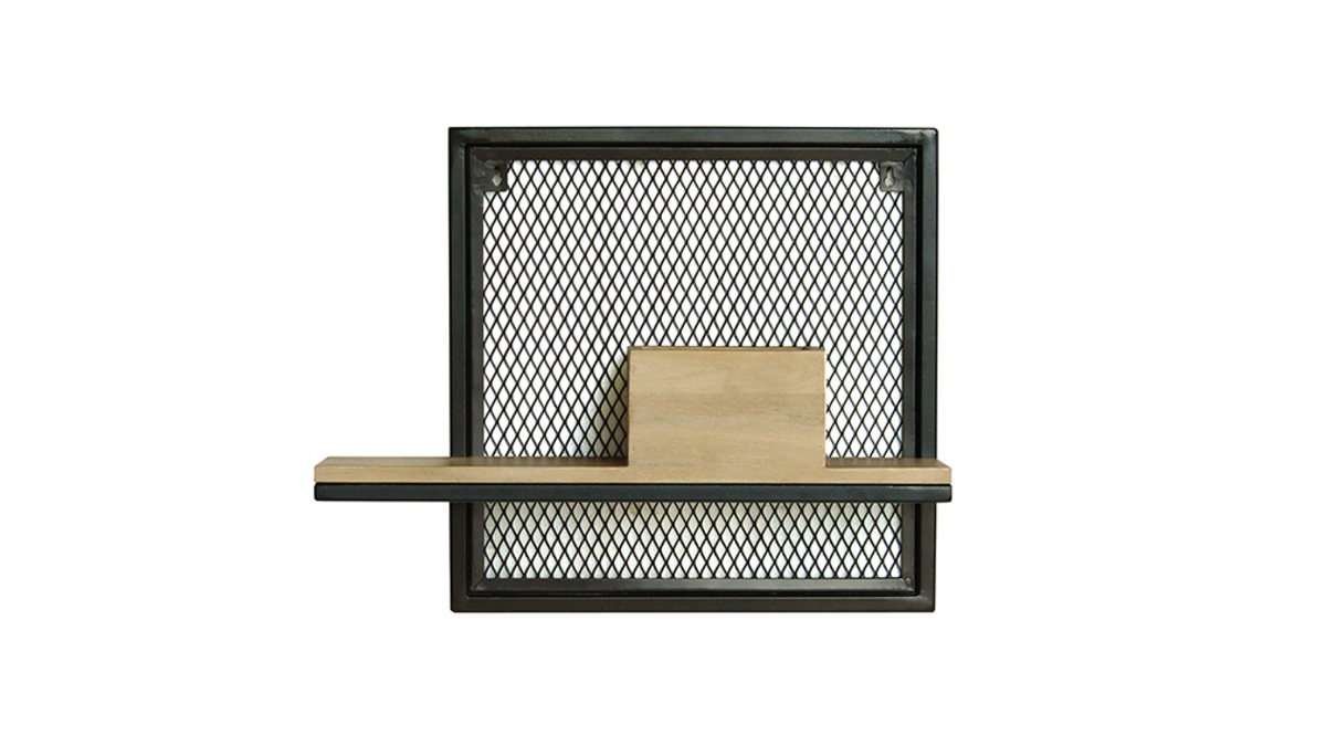 Estantera de pared industrial metal y mango macizo L50 cm RACK