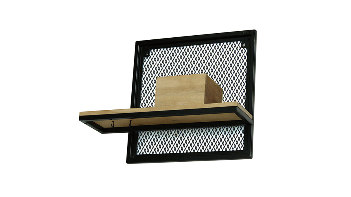 Estantera de pared industrial metal y mango macizo L50 cm RACK