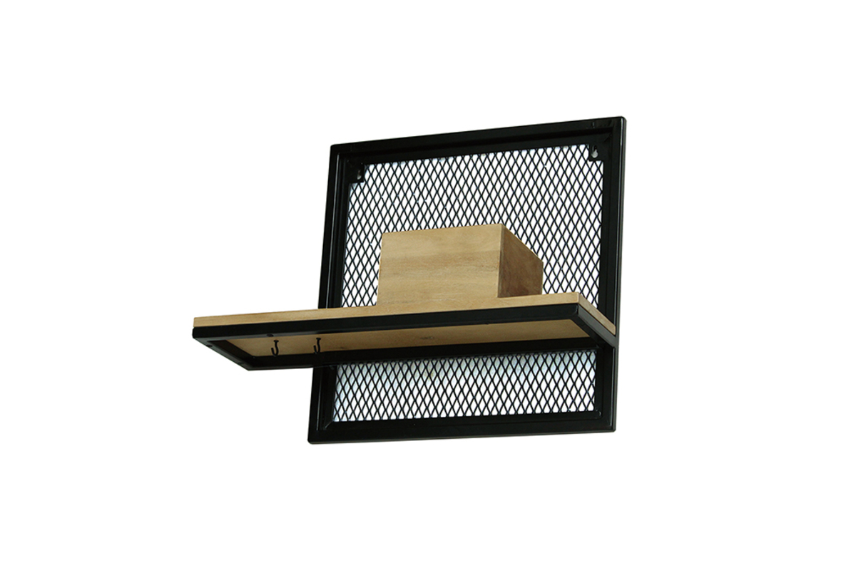 Estantera de pared industrial metal y mango macizo L50 cm RACK