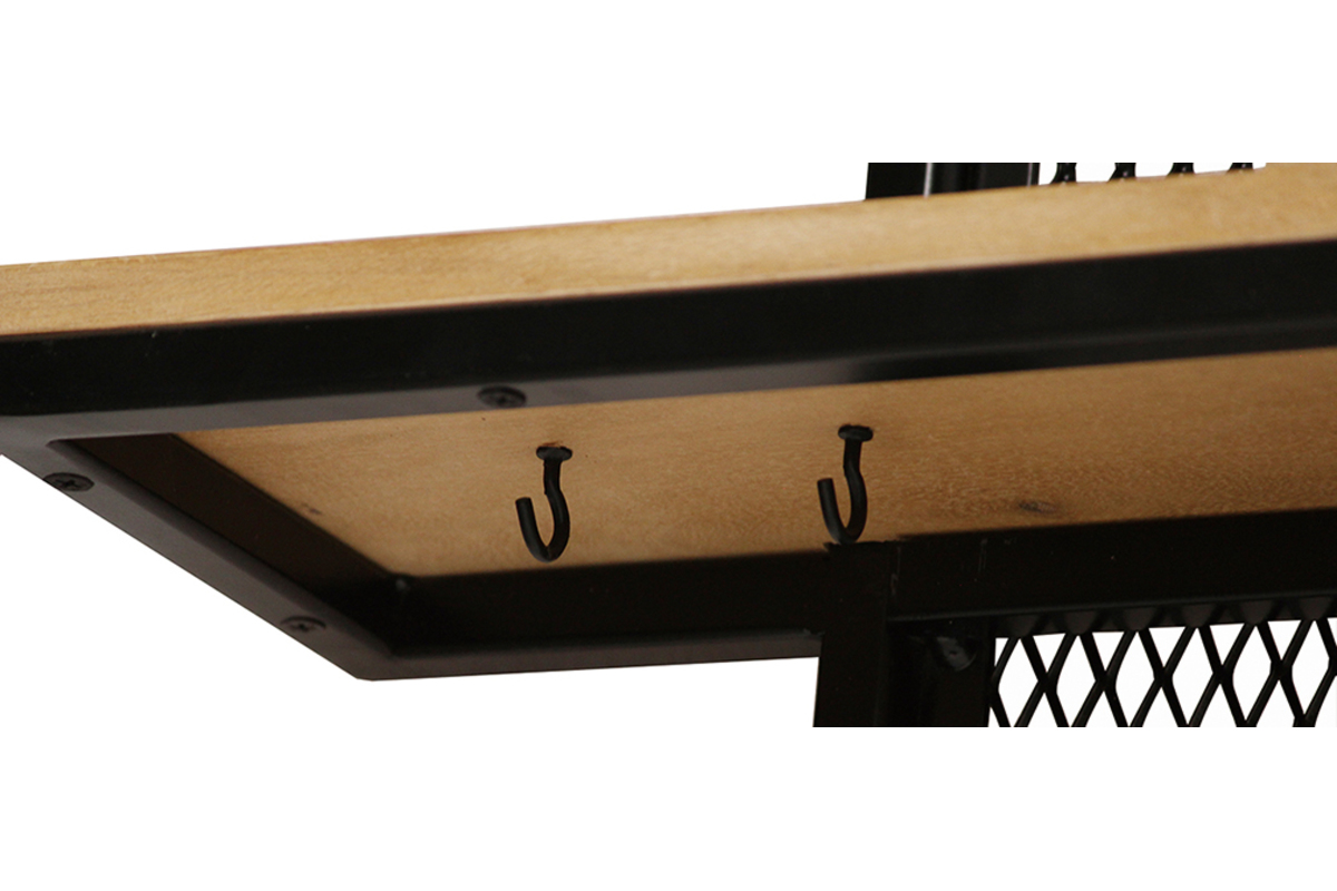 Estantera de pared industrial metal y mango macizo L50 cm RACK