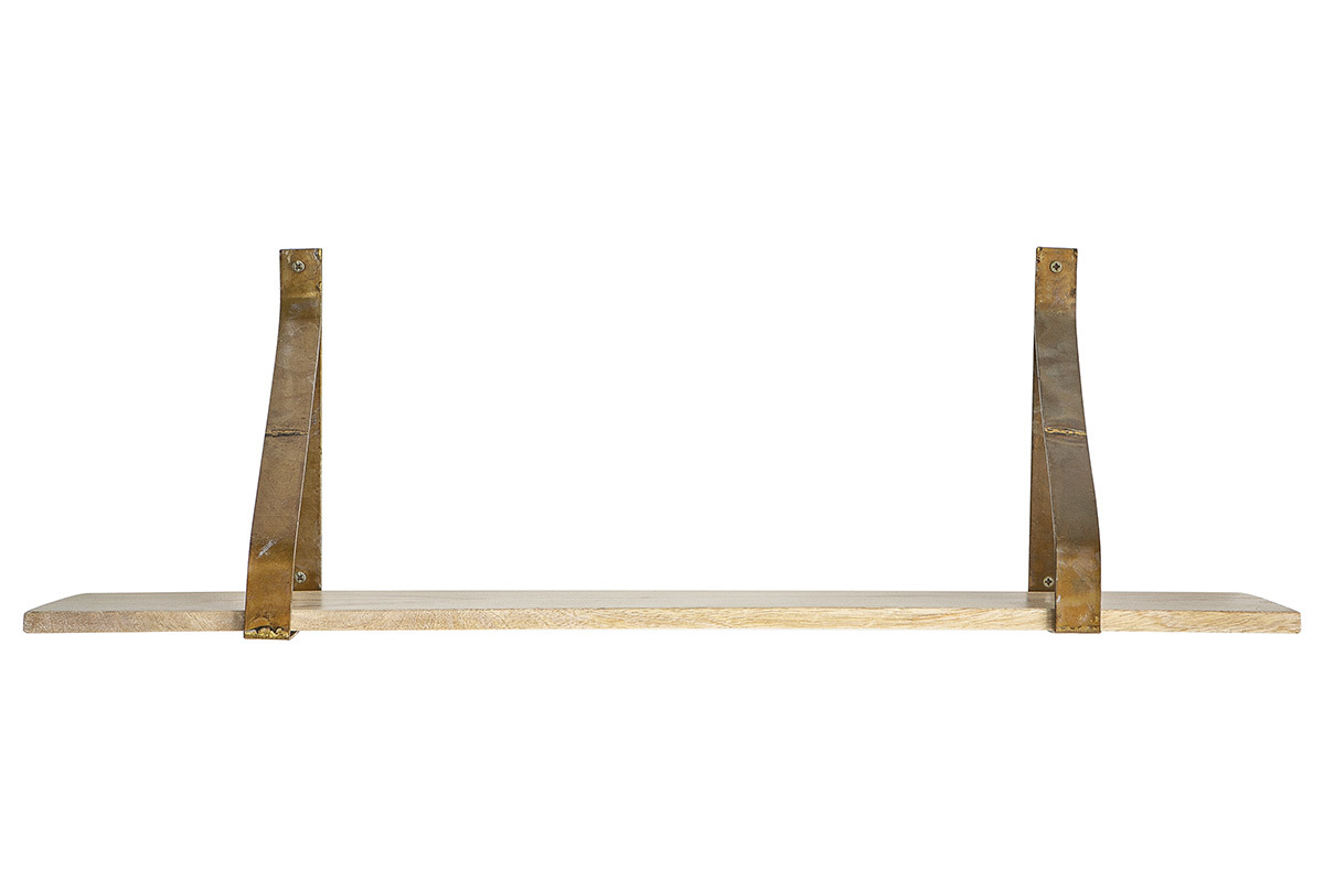 Estantera de pared metal envejecido y madera 80cm MODO