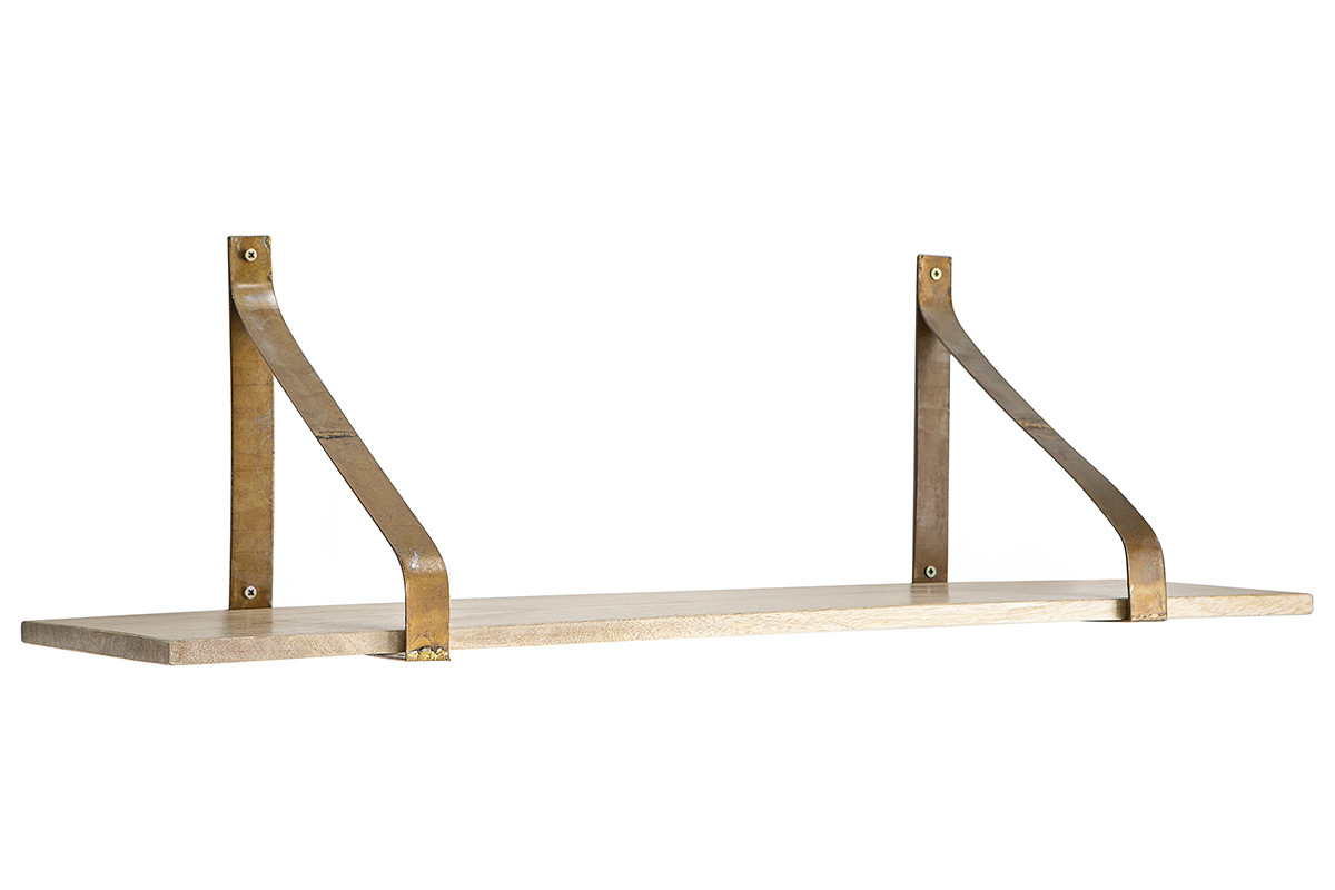 Estantera de pared metal envejecido y madera 80cm MODO
