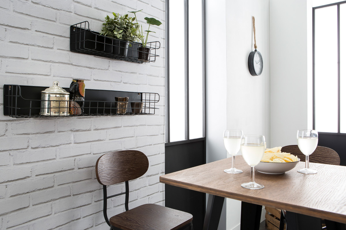 Estantera de pared metal negro 80cm MANUFACTURE