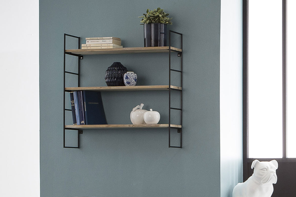 Estanter�a de pared metal y madera 70cm SCALE