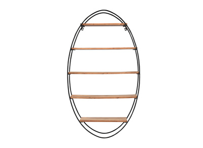 Estantería de pared oval en acacia y metal A130 cm HANG