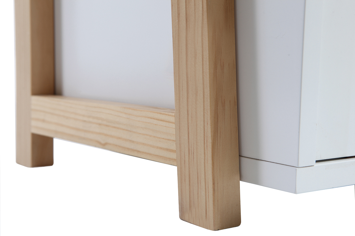 Estantera diseo lacado blanco mate y madera STOKA