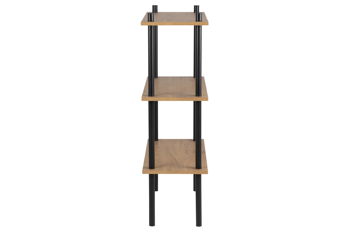 Estantera en metal negro y madera clara STAIR