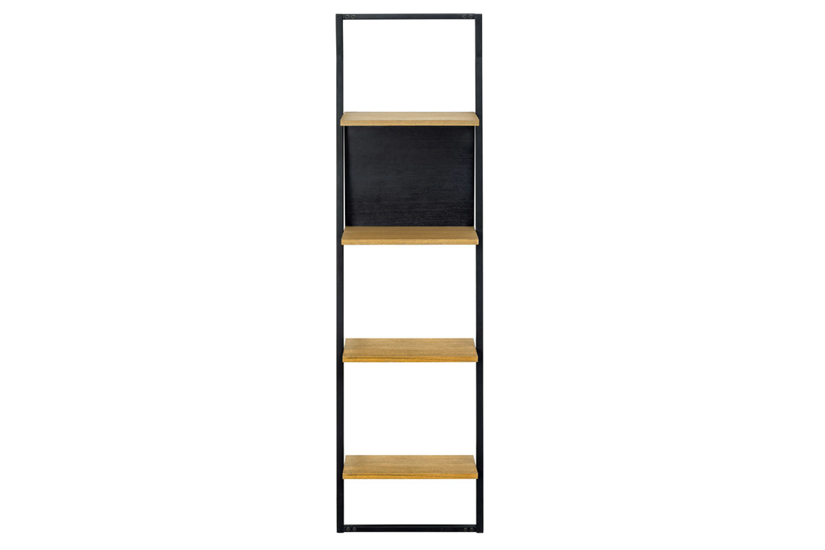 Estantera escalera industrial madera y metal negro SERAH