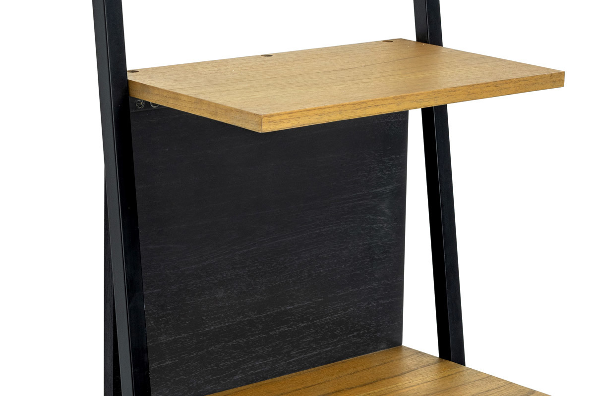 Estantera escalera industrial madera y metal negro SERAH