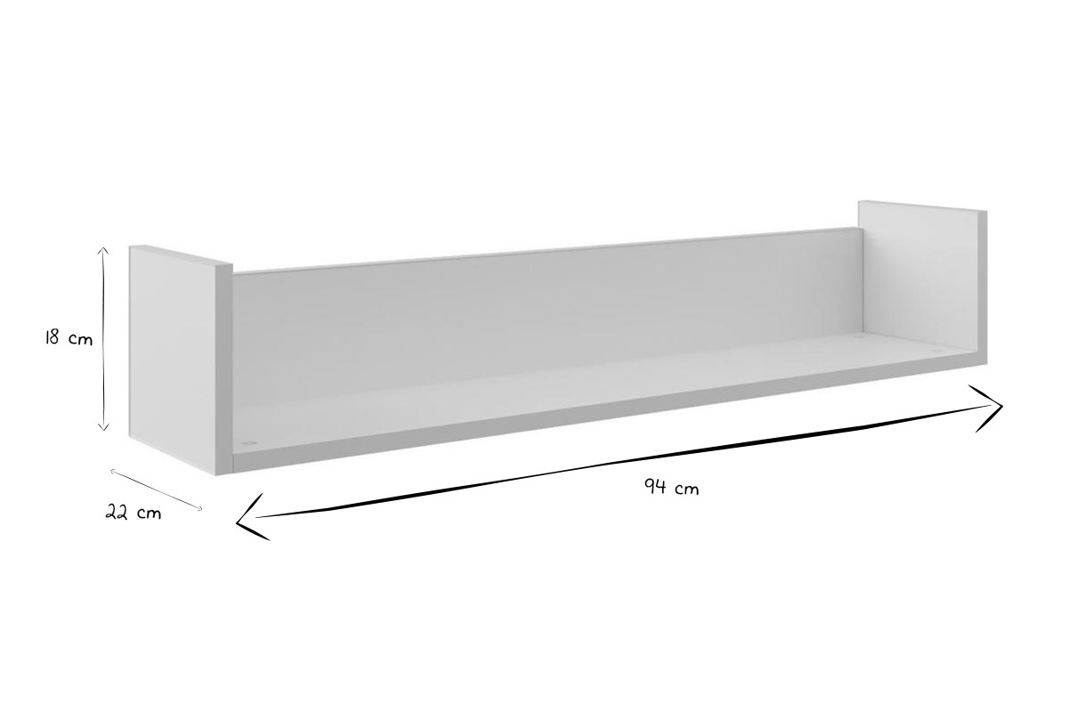 Estantera infantil de pared blanca mate 94cm CELESTINE