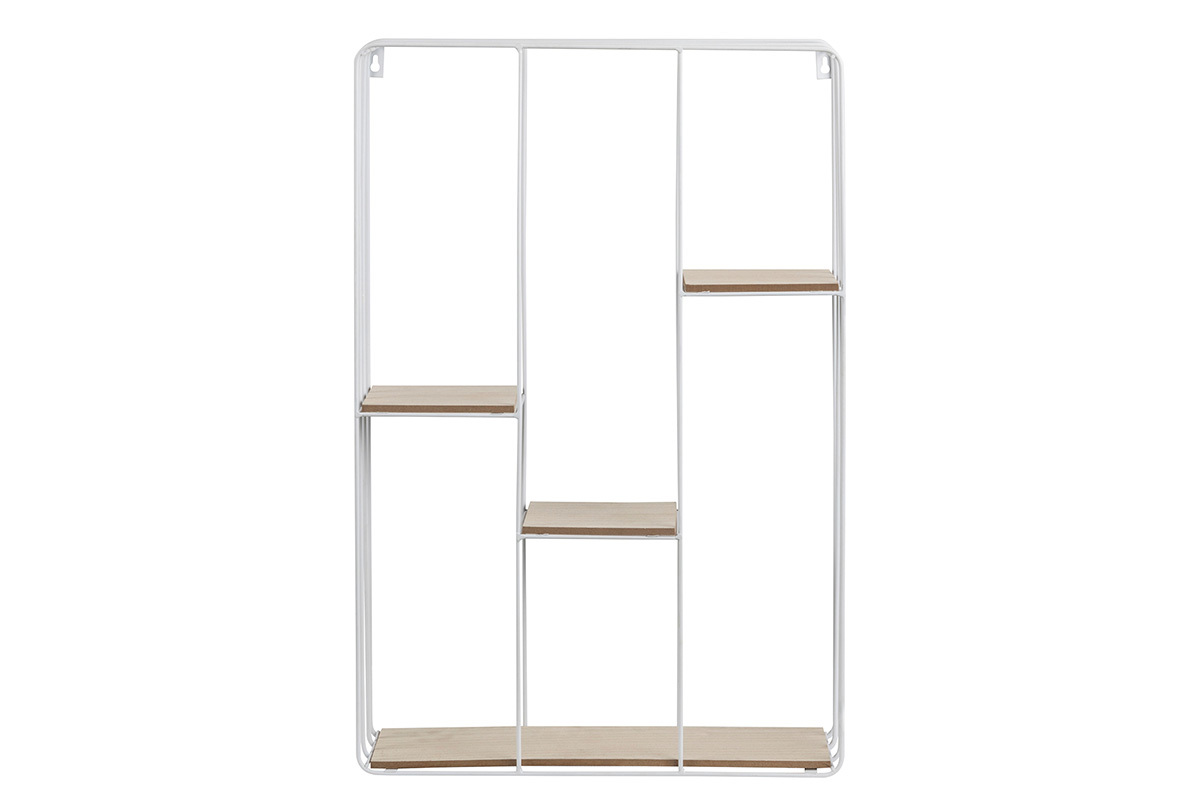 Estantera mural diseo metal blanco y madera SLICE