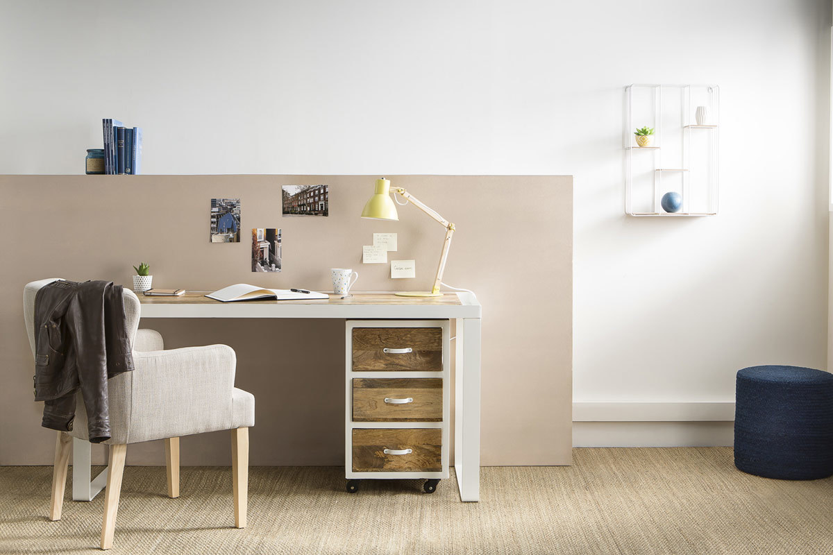 Estantera mural diseo metal blanco y madera SLICE