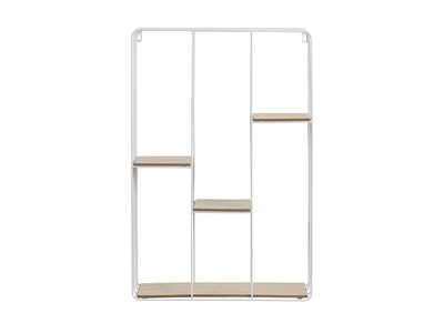 Estanter&iacute;a mural dise&ntilde;o metal blanco y madera SLICE