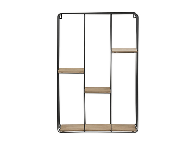 Estanter&iacute;a mural dise&ntilde;o metal negro y madera SLICE