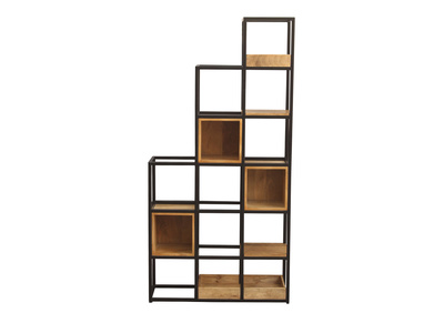 Estantería separador de espacios en mango y metal negro A180 cm FINLEY - Estantería separador de espacios en mango y metal negro A180 cm FINLEY