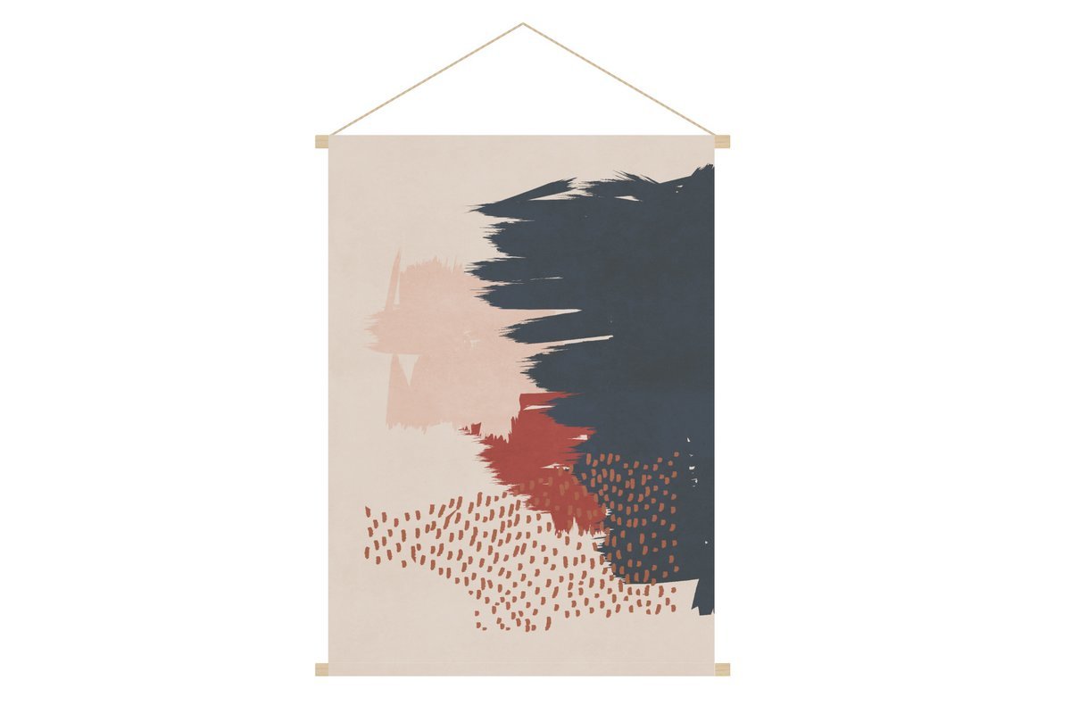 Kakemono con estampado abstracto sobre fondo beige 40 x 60 cm SIWA