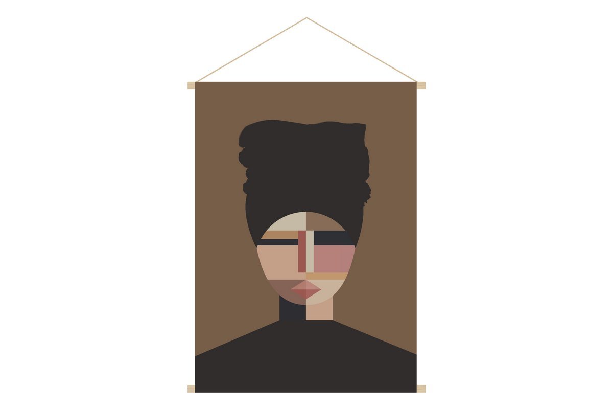 Kakemono con retrato de mujer 40 x 60 cm TURBA