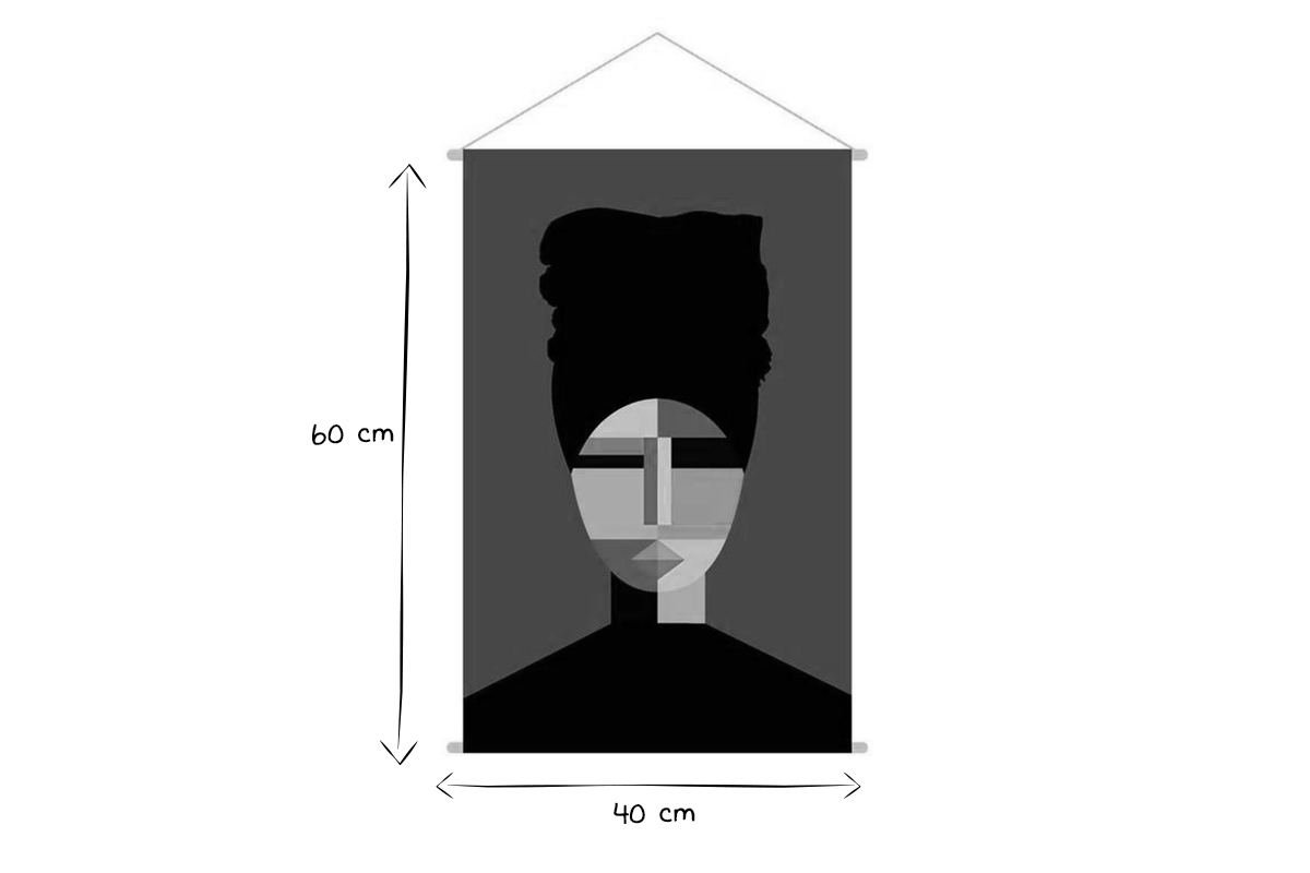 Kakemono con retrato de mujer 40 x 60 cm TURBA
