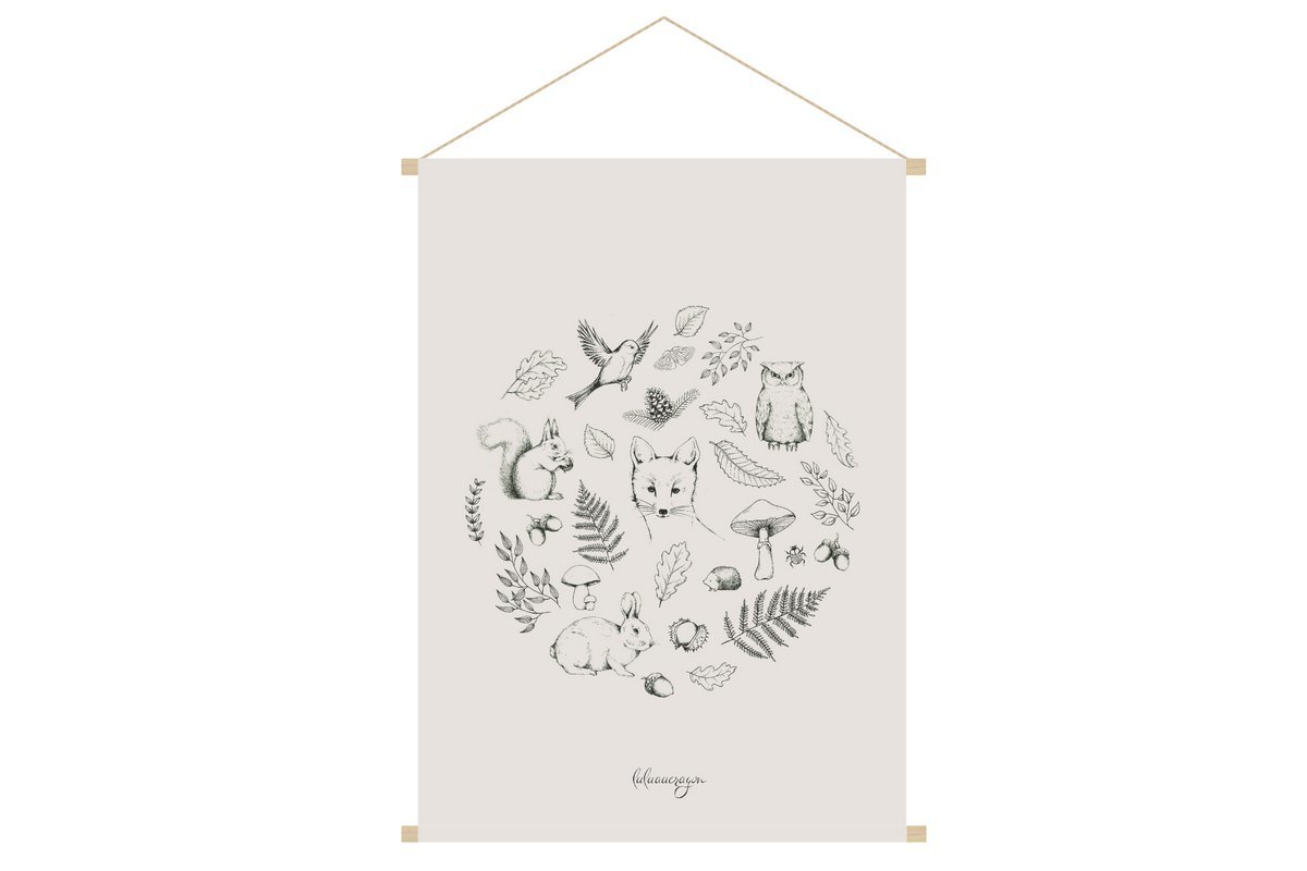 Kakemono infantil con bosque otoal 40 x 60 cm FORET