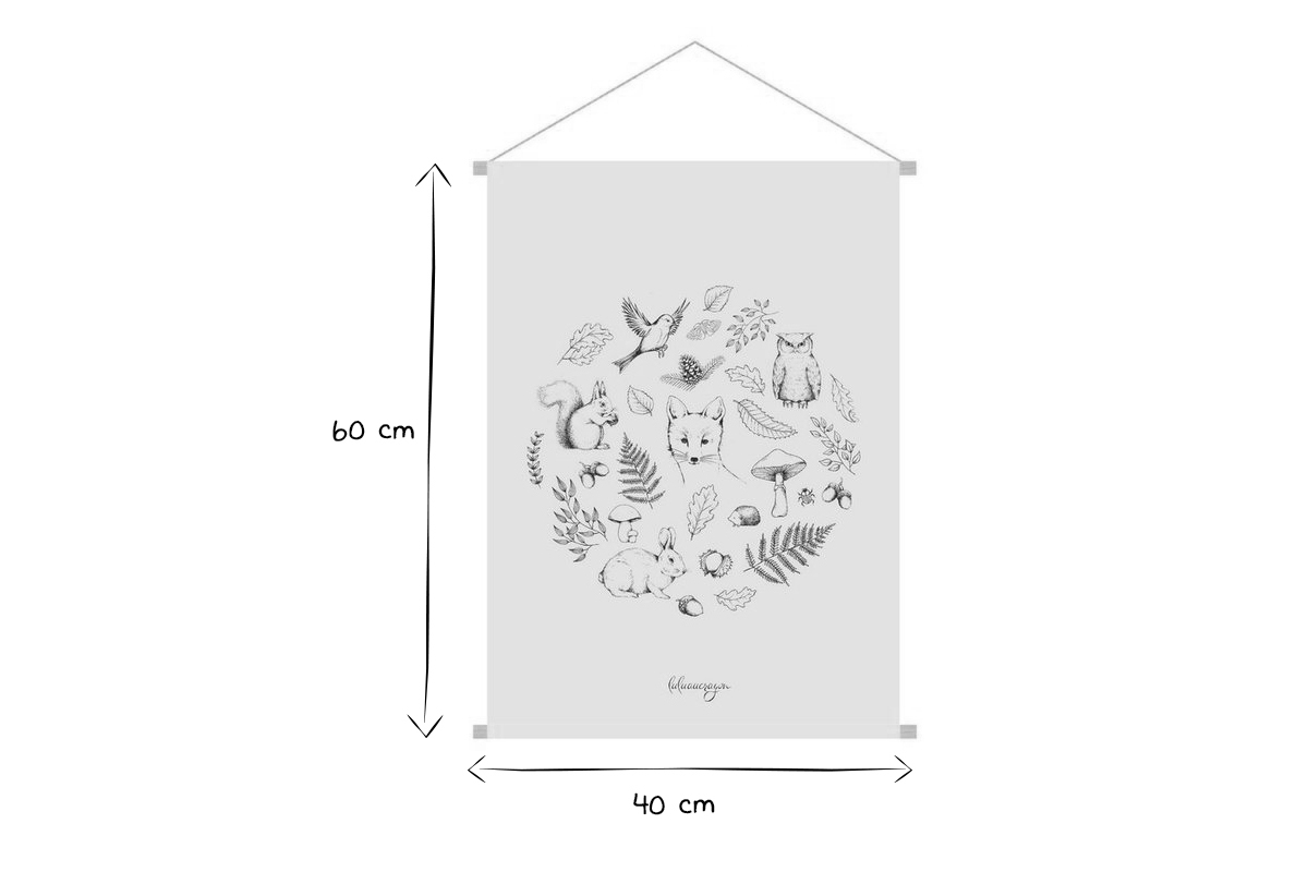 Kakemono infantil con bosque otoal 40 x 60 cm FORET