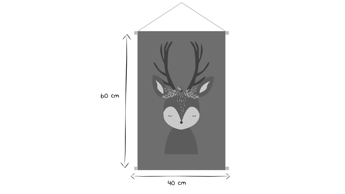 Kakemono infantil con ilustracin de ciervo 40 x 60 cm LOVELY