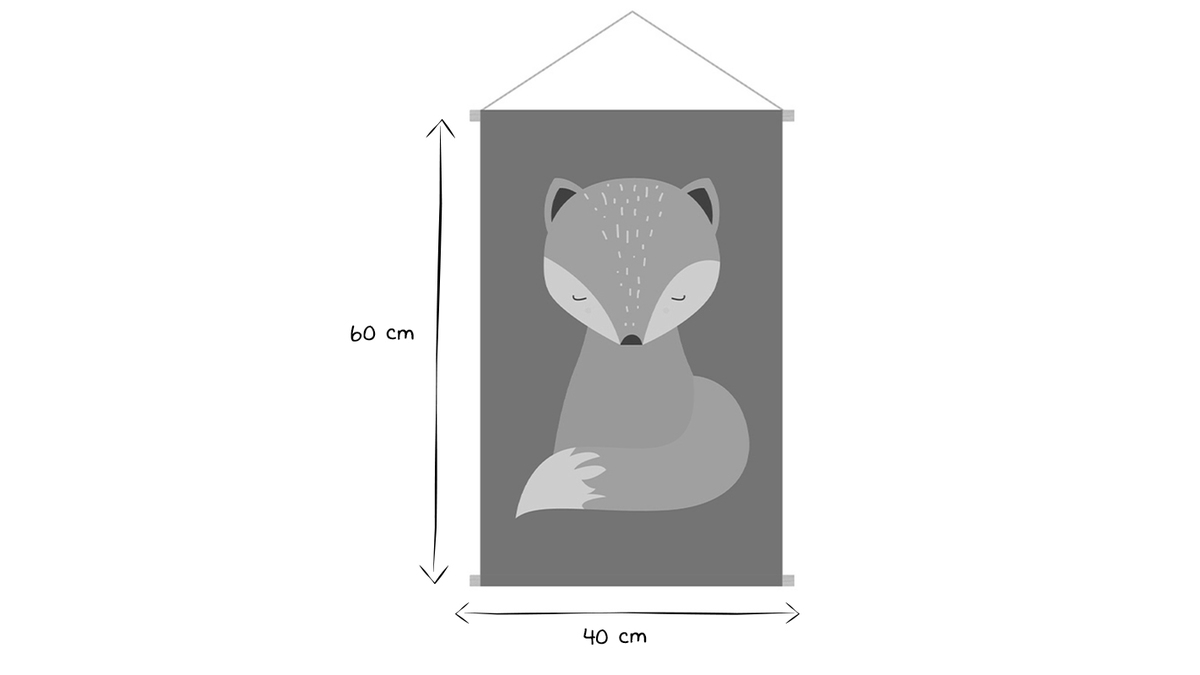 Kakemono infantil con zorro 40 x 60 cm CRAFTY