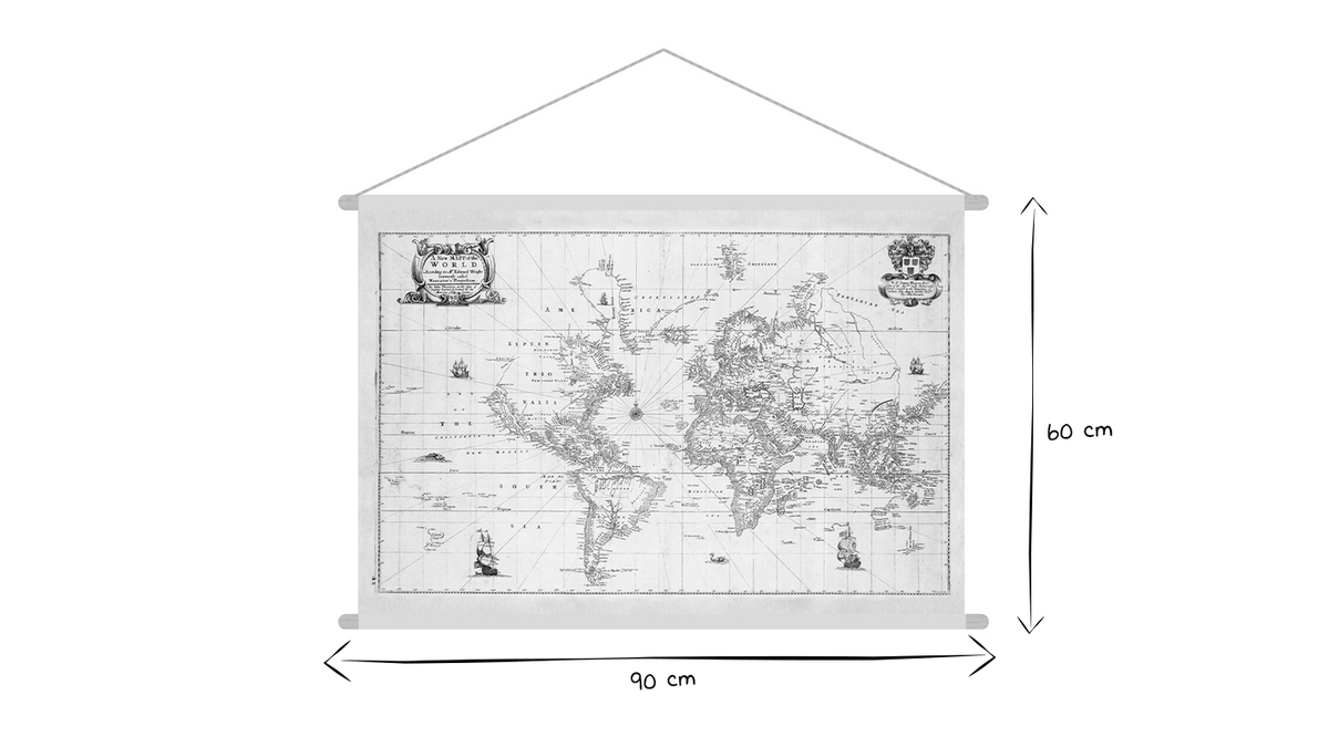 Kakemono mapa del mundo 90נ60 cm MONDE