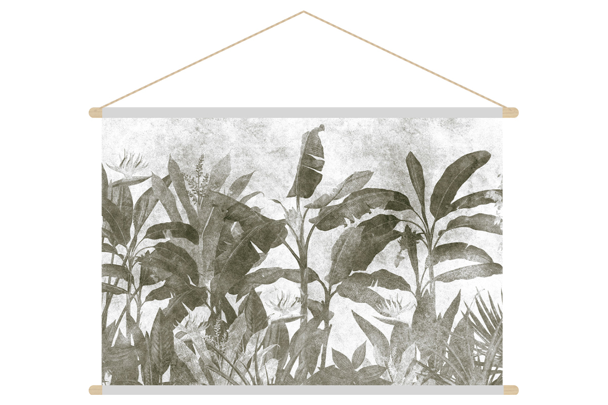 Kakemono vegetal blanco y negro 90נ60cm MACA