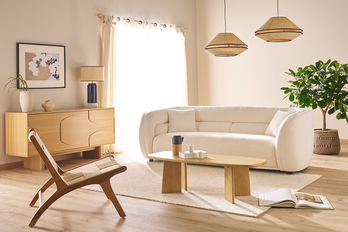 Lmpara colgante de ratn natural D50 cm KOYA