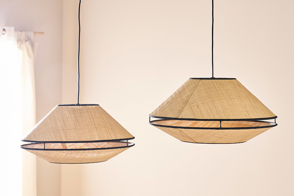 Lmpara colgante de ratn natural D50 cm KOYA